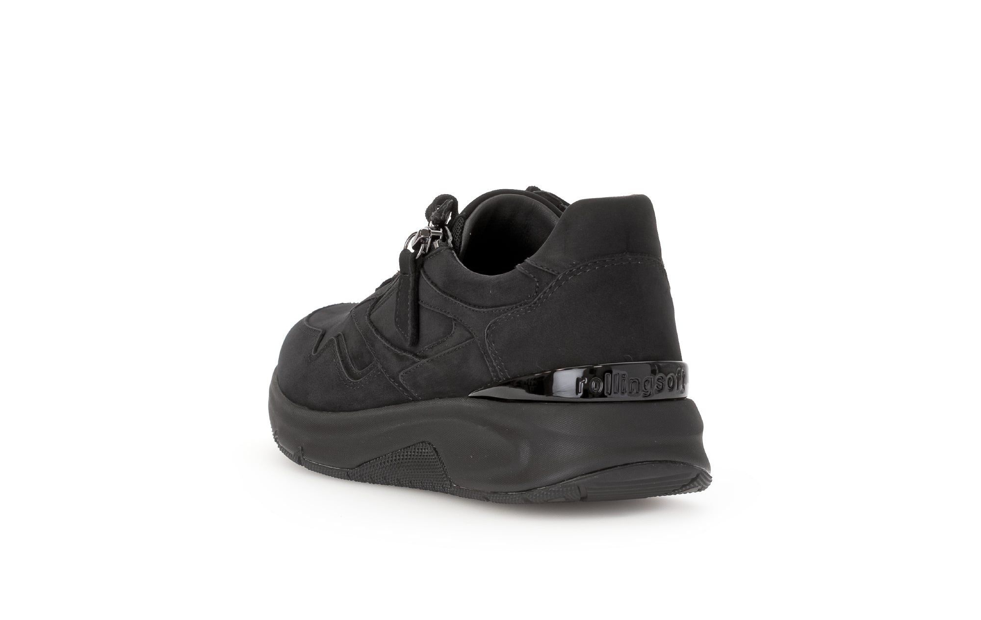 '06.896.47' women's walking running rolling lace-up sneaker - Black