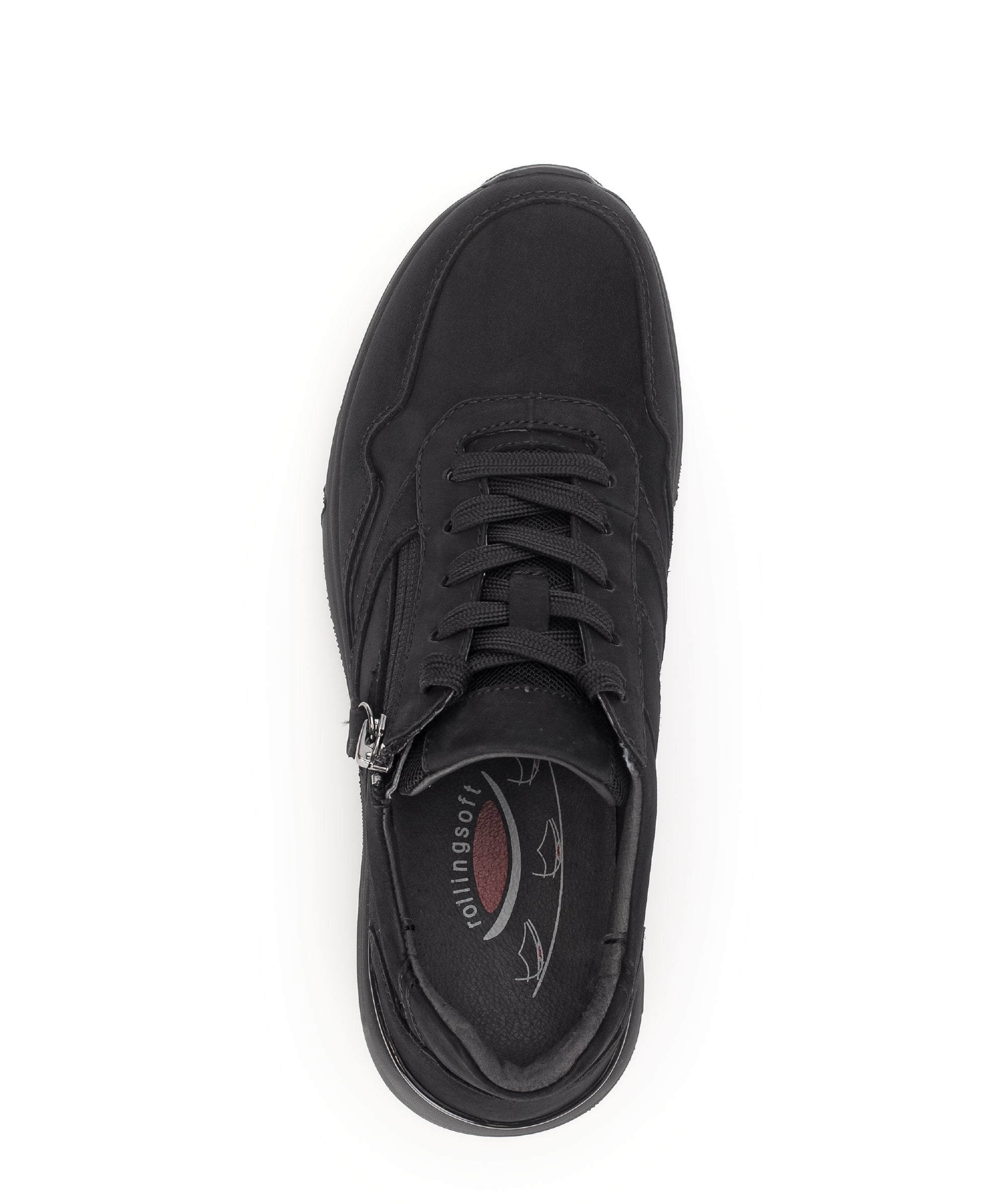 '06.896.47' women's walking running rolling lace-up sneaker - Black