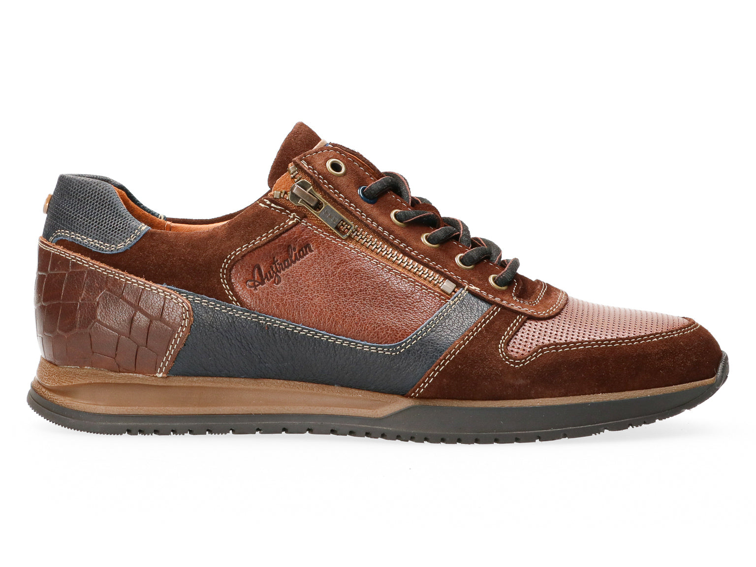Scarpe da ginnastica stringate da uomo "Browning" a vestibilità ampia (H) - marrone