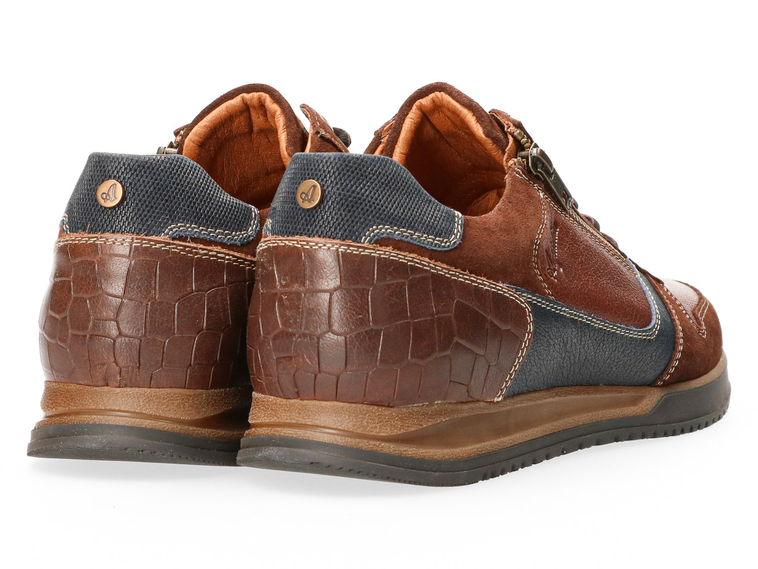 Scarpe da ginnastica stringate da uomo "Browning" a vestibilità ampia (H) - marrone