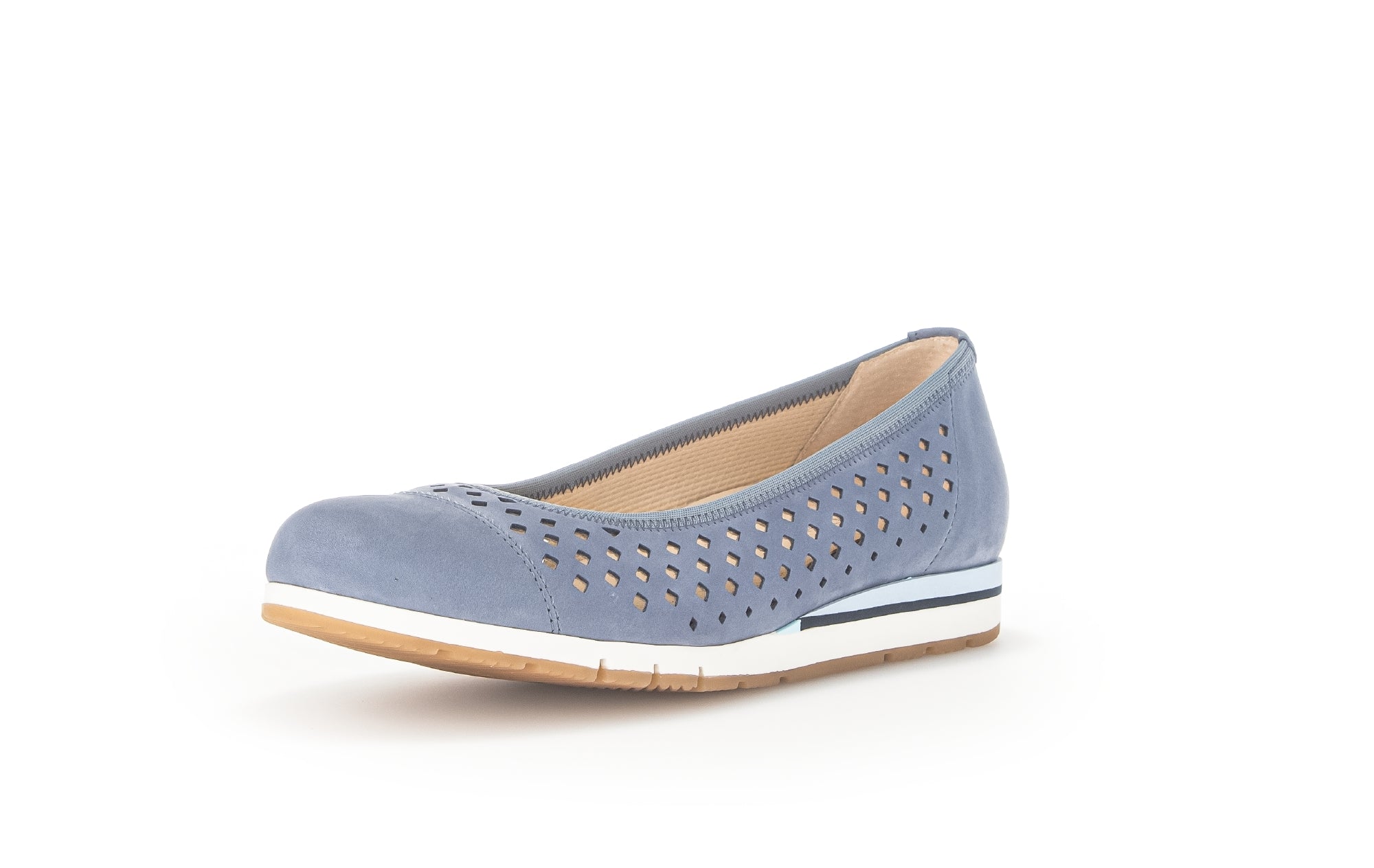 Mocasín perforado para mujer '22.412.26' - Azul - ChaplinshoesMocasín perforado para mujer '22.412.26' - BlueGabor