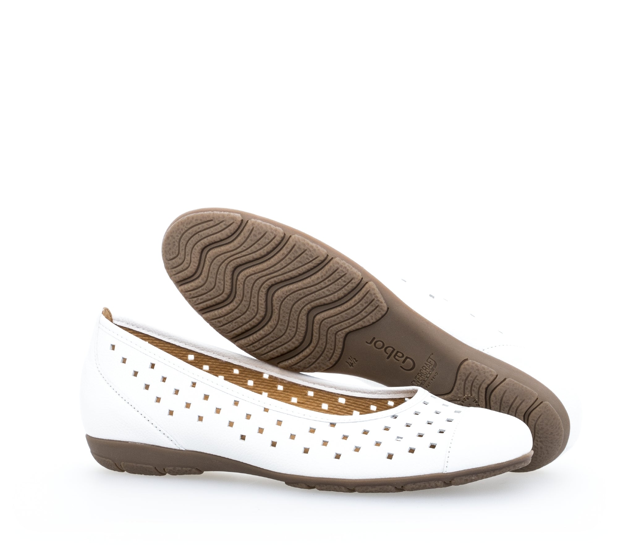 Ballerina da donna traforata '24.169.21' scarpe con tacco - bianco - ChaplinshoesBallerina da donna traforata '24.169.21' scarpe con tacco - biancoGabor