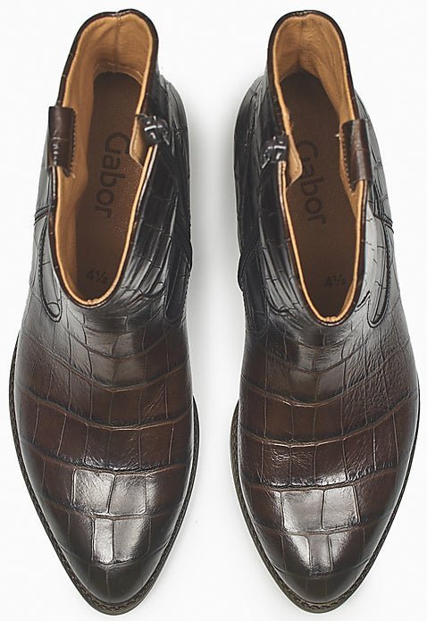 '31.600.53' bota cowboy para mujer - cocodrilo marrón oscuro - Chaplinshoes'31.600.53' bota cowboy para mujer - marrón oscuro crocoGabor