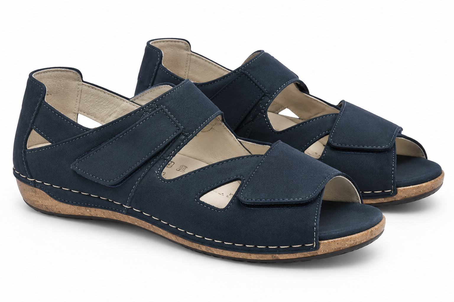 'Heliett' sandal med bred passform (H) för kvinnor - blå