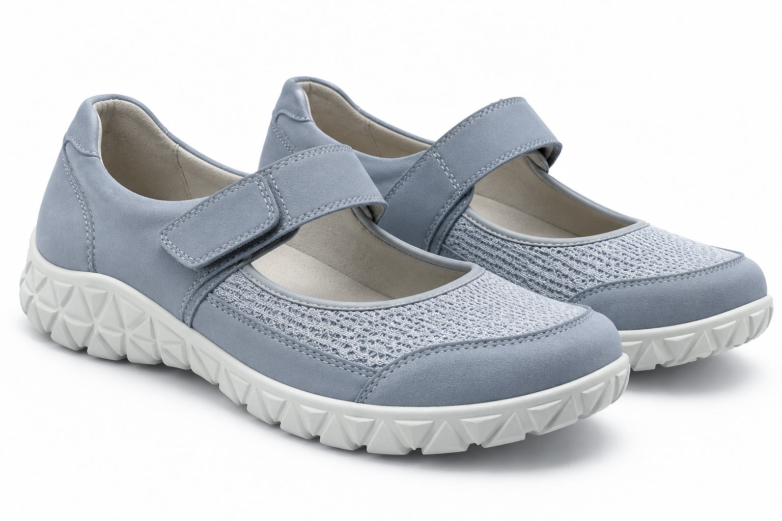 Havy Women's Wide Fit (H) Strap Shoes - Blue