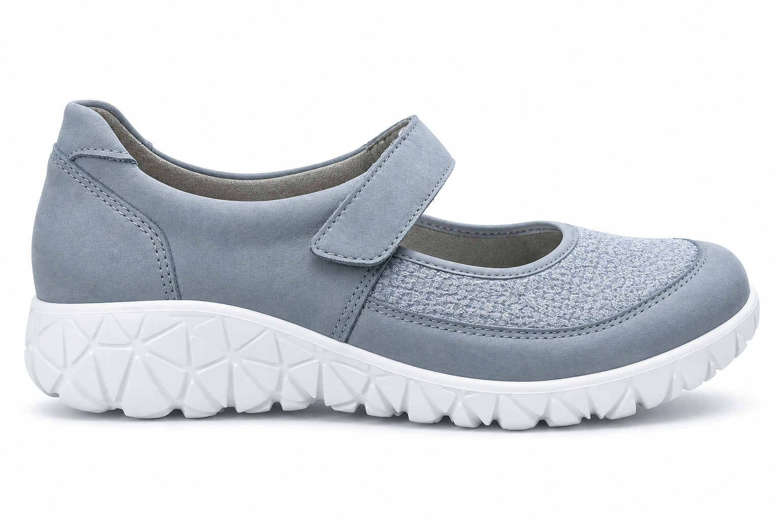 Havy Women's Wide Fit (H) Strap Shoes - Blue