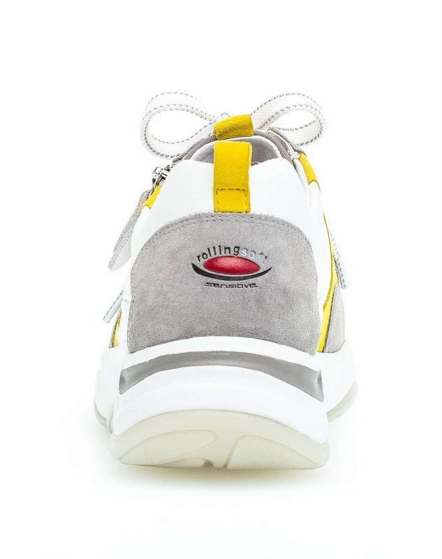'46.918.40' women's walking rolling sneaker - White yellow mix - Chaplinshoes'46.918.40' women's walking rolling sneaker - White yellow mixGabor