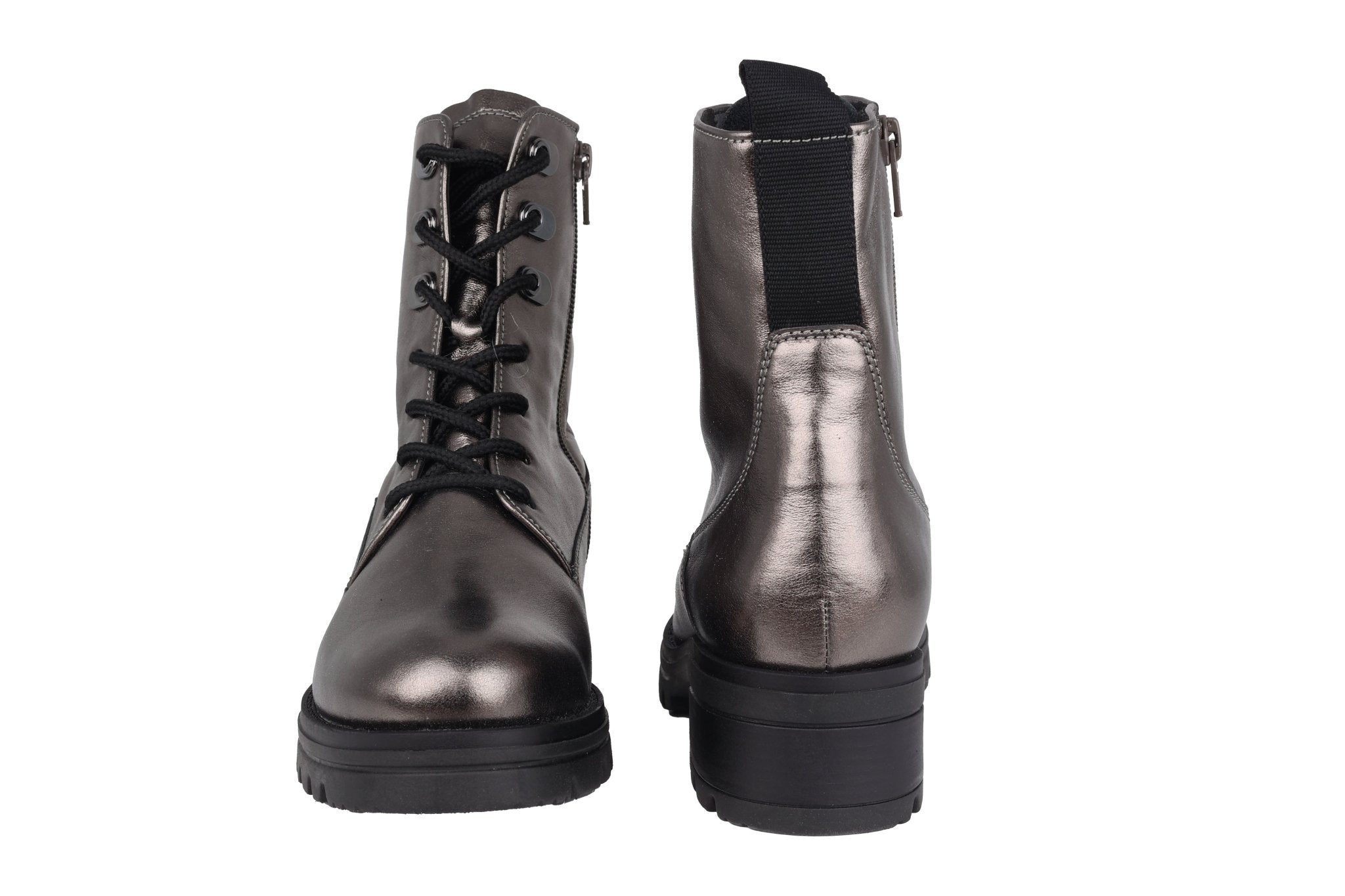 '52.786.90' bota con cordones y cremallera para mujer - Plata - Chaplinshoes'52.786.90' bota de mujer con cordones y cremallera - SilverGabor
