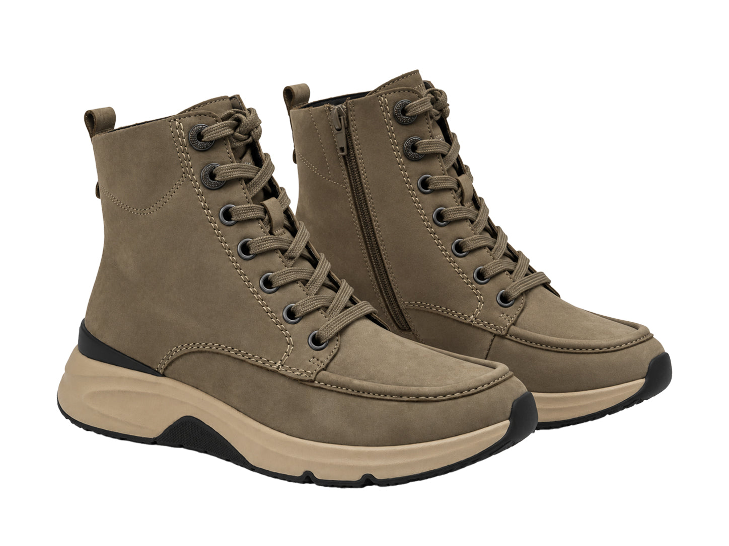 Stivaletto da passeggio con lacci e zip da donna '56.884.33' - Verde