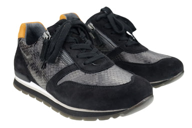 '56.369.33' zapatilla deportiva con cordones y cremallera para mujer - Mezcla de negros - Chaplinshoes'56.369.33' zapatilla de mujer con cordones y cremallera - Negro mixGabor