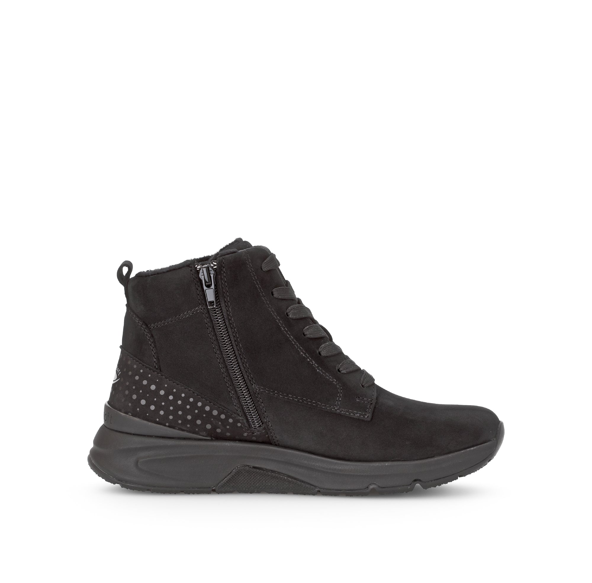 '56.885.47' stivaletti da passeggio con lacci con zip da donna - Nero - Chaplinshoes'56.885.47' scarpe da passeggio da donna con lacci - zip - BlackGabor