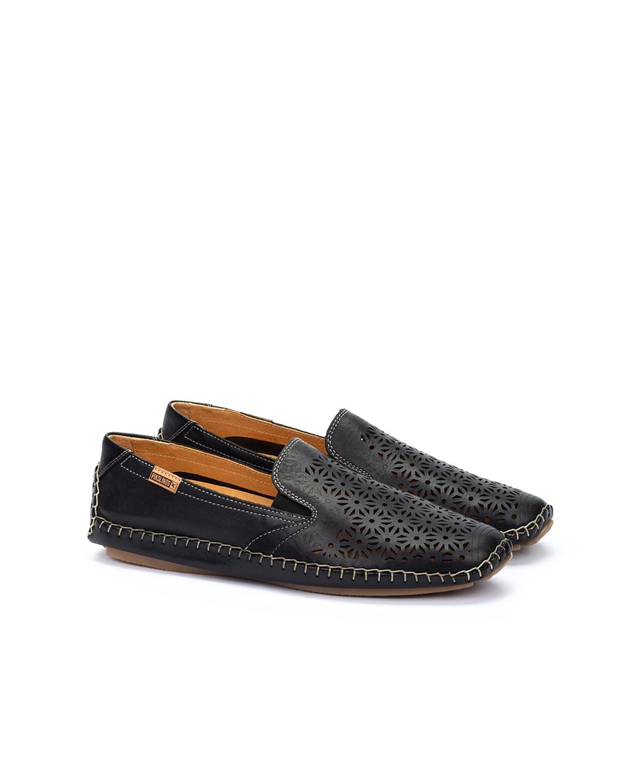 Mocasín perforado para mujer 'Jerez' - negro