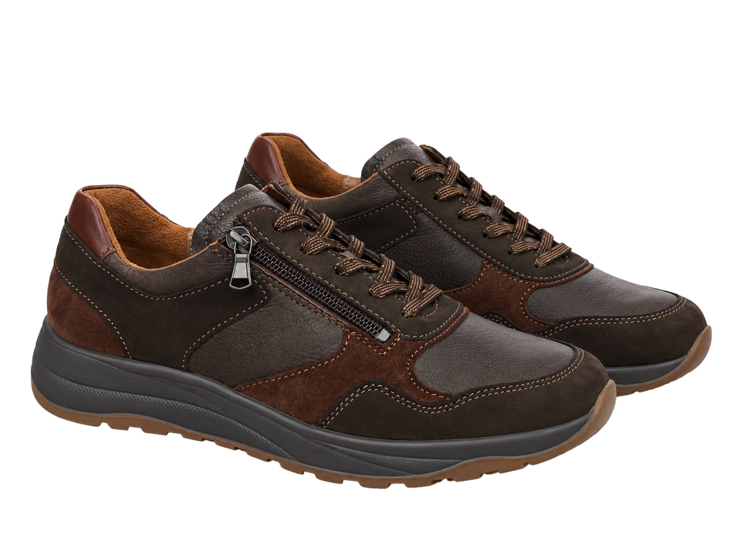 K-John Men's Extra Wide Fit (K) Sneakers - Brown