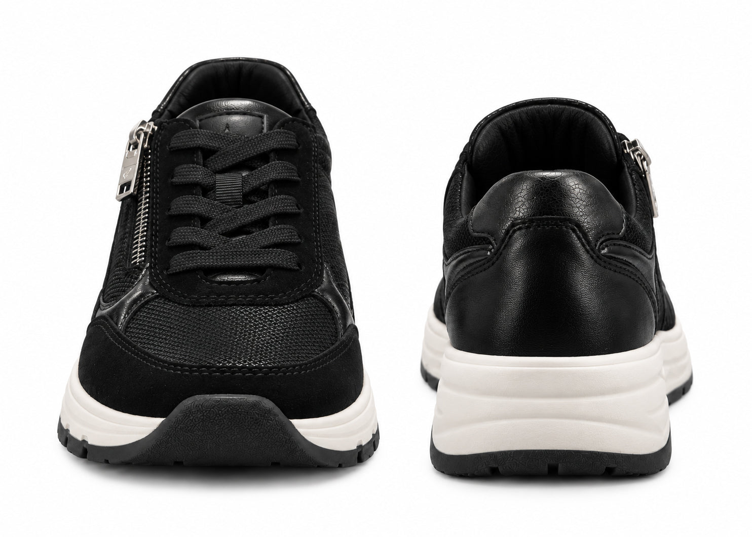 Scarpe da ginnastica da donna a vestibilità ampia (H) 'H-Jill' - nere