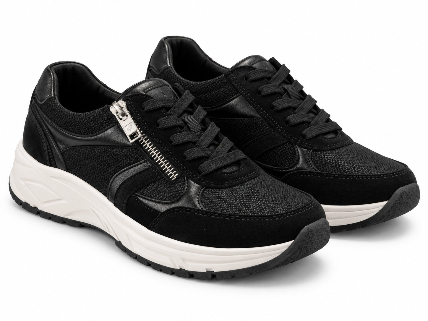Scarpe da ginnastica da donna a vestibilità ampia (H) 'H-Jill' - nere