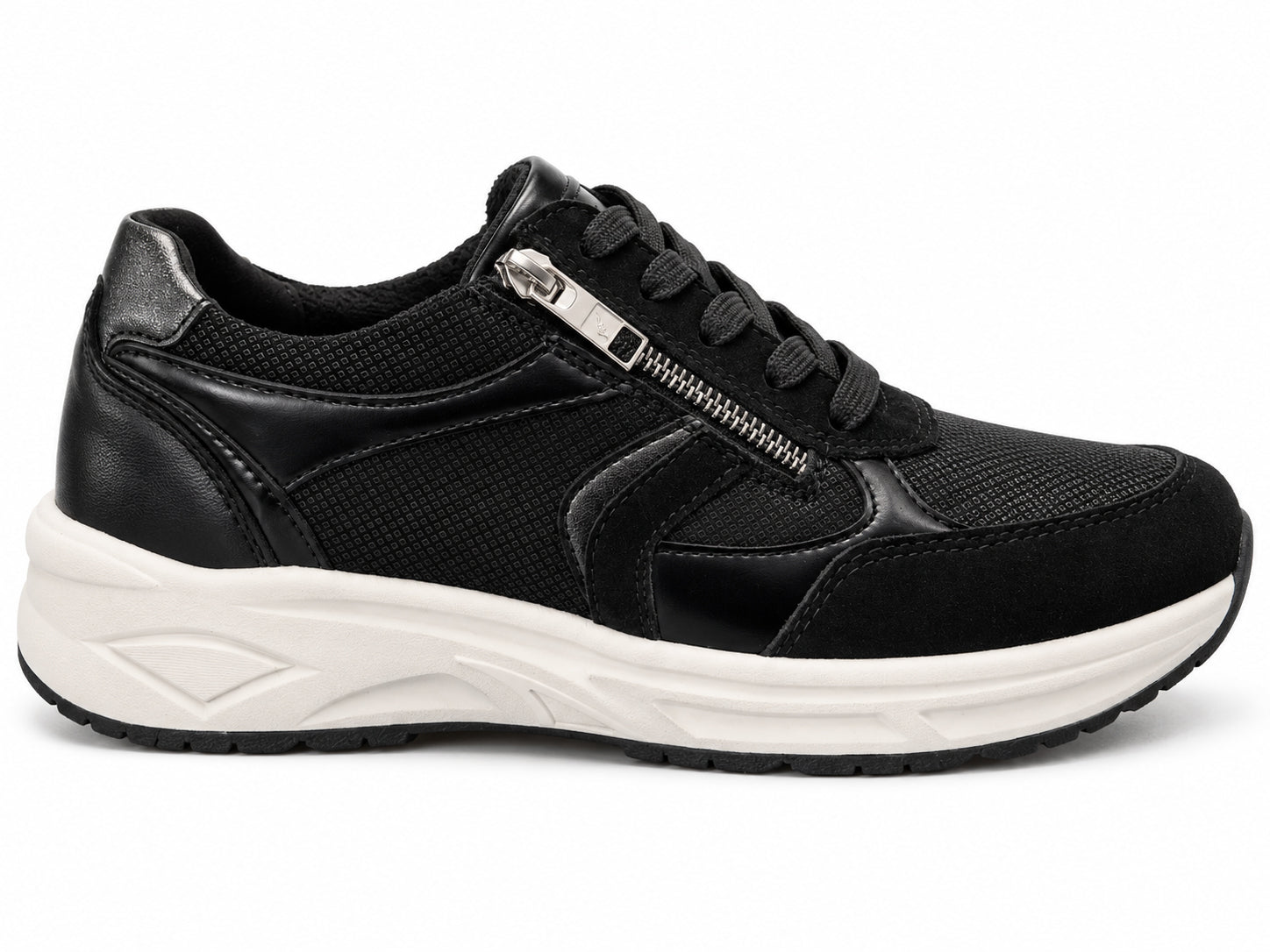Scarpe da ginnastica da donna a vestibilità ampia (H) 'H-Jill' - nere