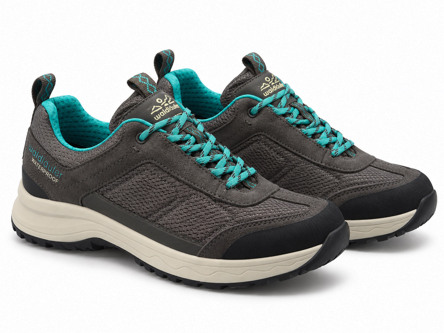 'H-Freya' damessneakers met brede pasvorm (H) - Grijs