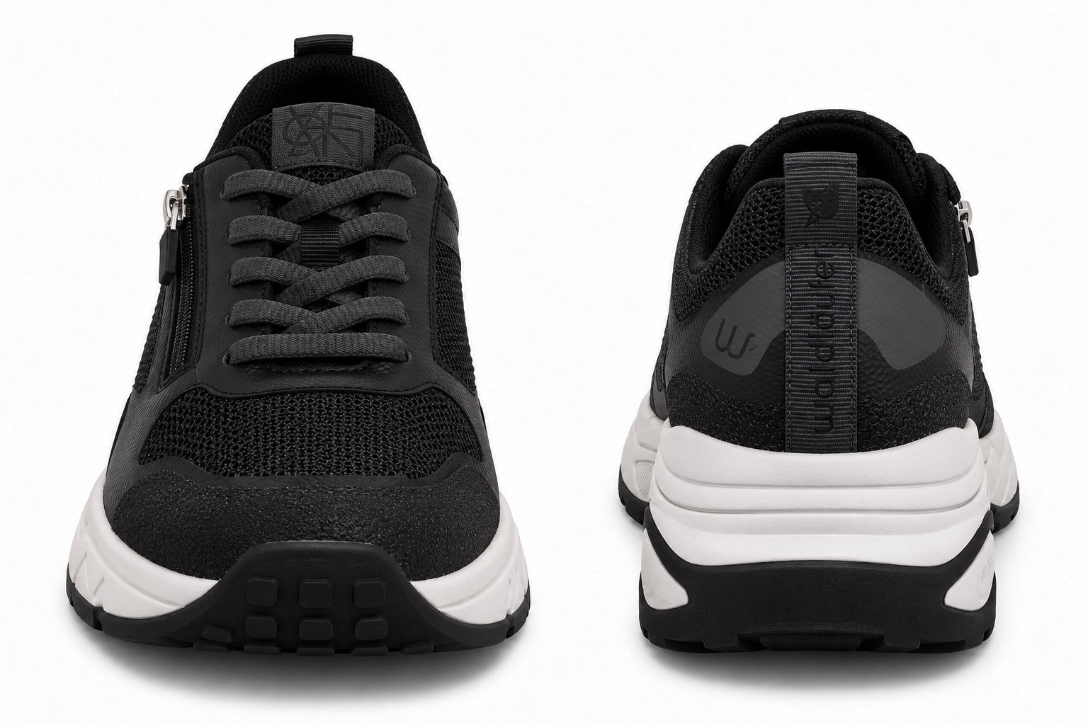 H Pepper Women's Wide Fit (H) Walking Sneakers - Black