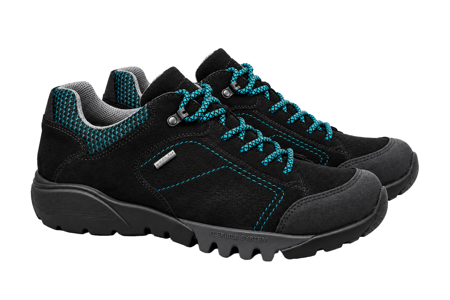 Chaussures à lacets imperméables coupe large (H) pour hommes 'H-Fritz' - noir
