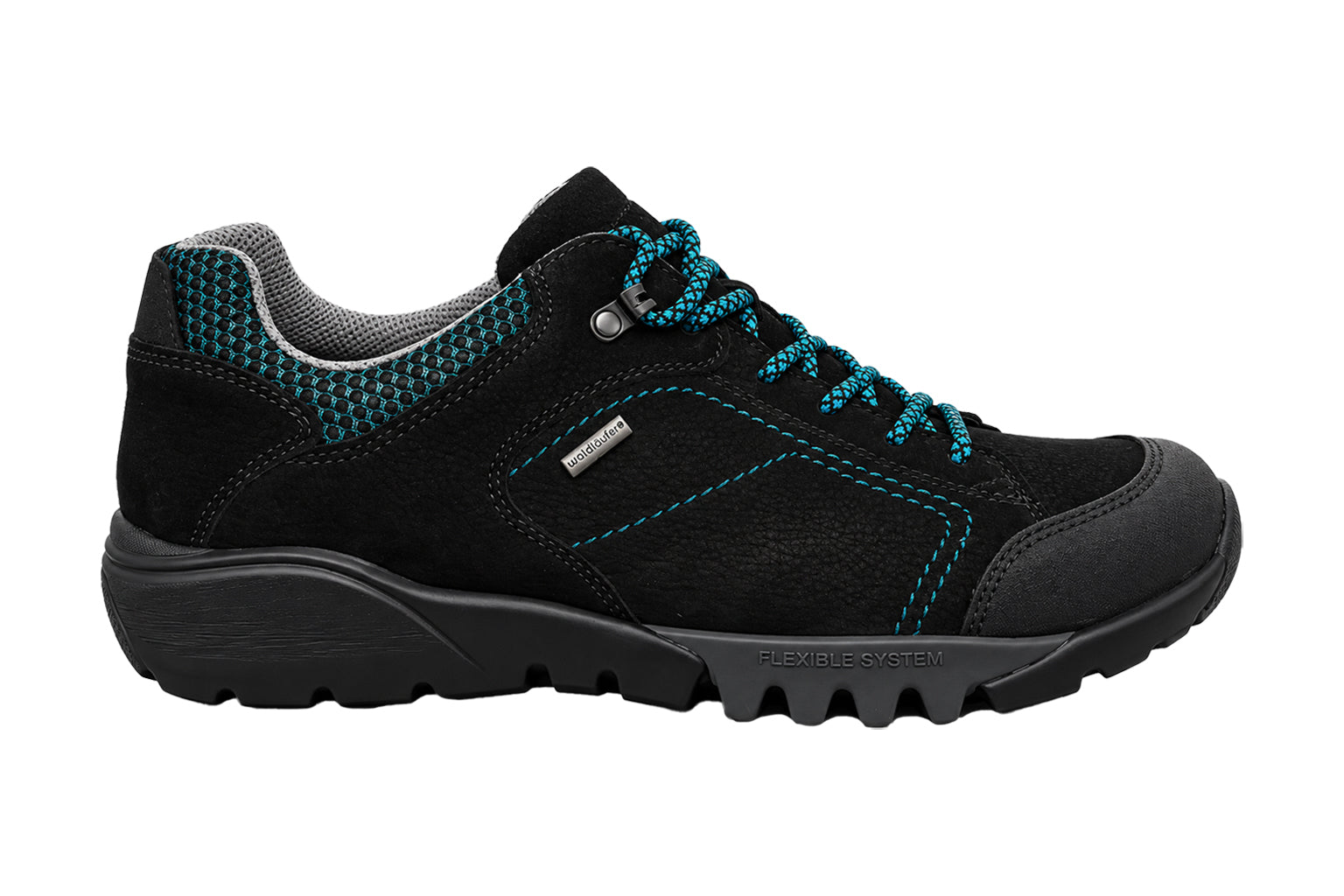 Chaussures à lacets imperméables coupe large (H) pour hommes 'H-Fritz' - noir