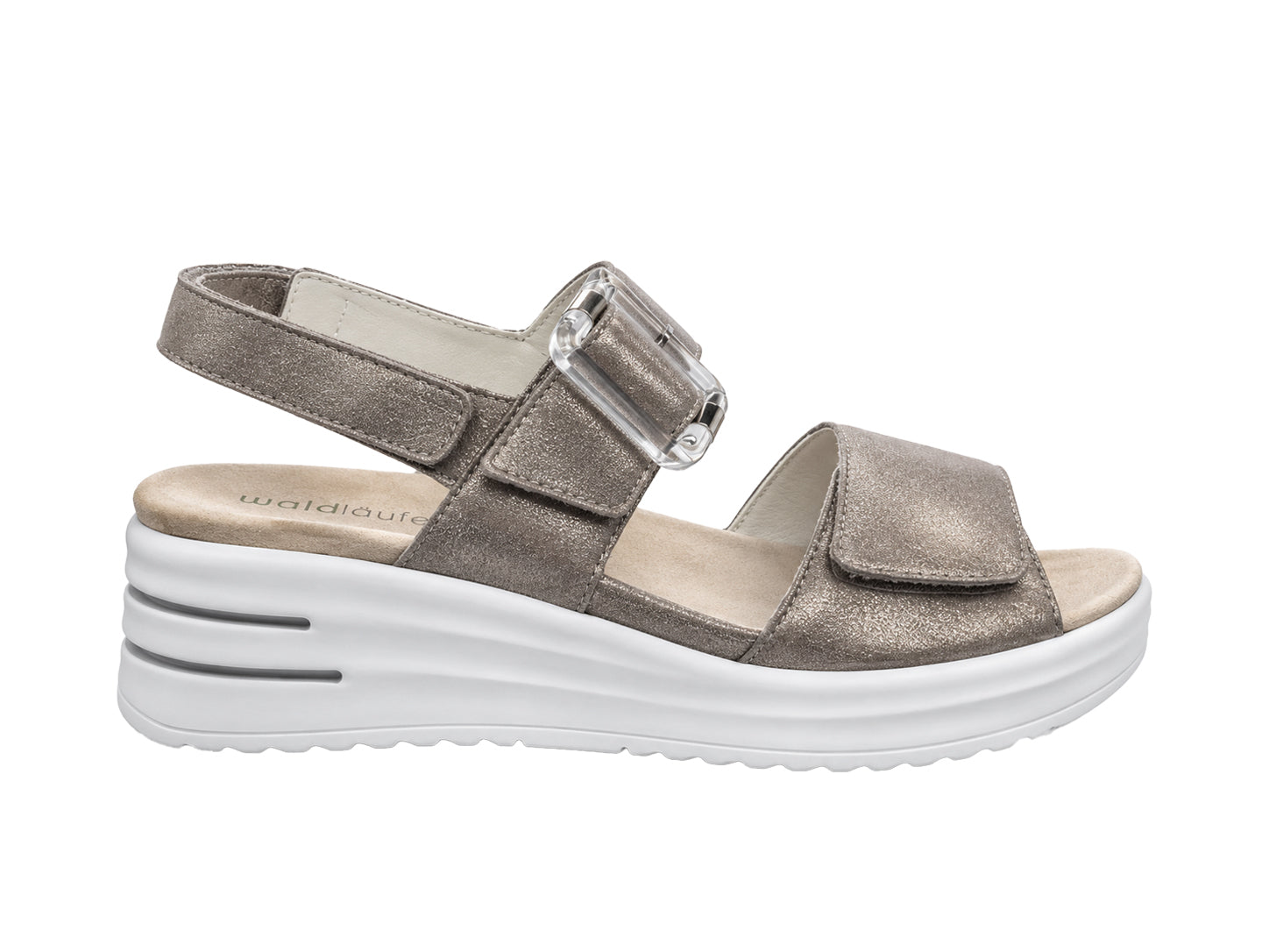 Sandale femme coupe large (H) 'H-Dina' - argent