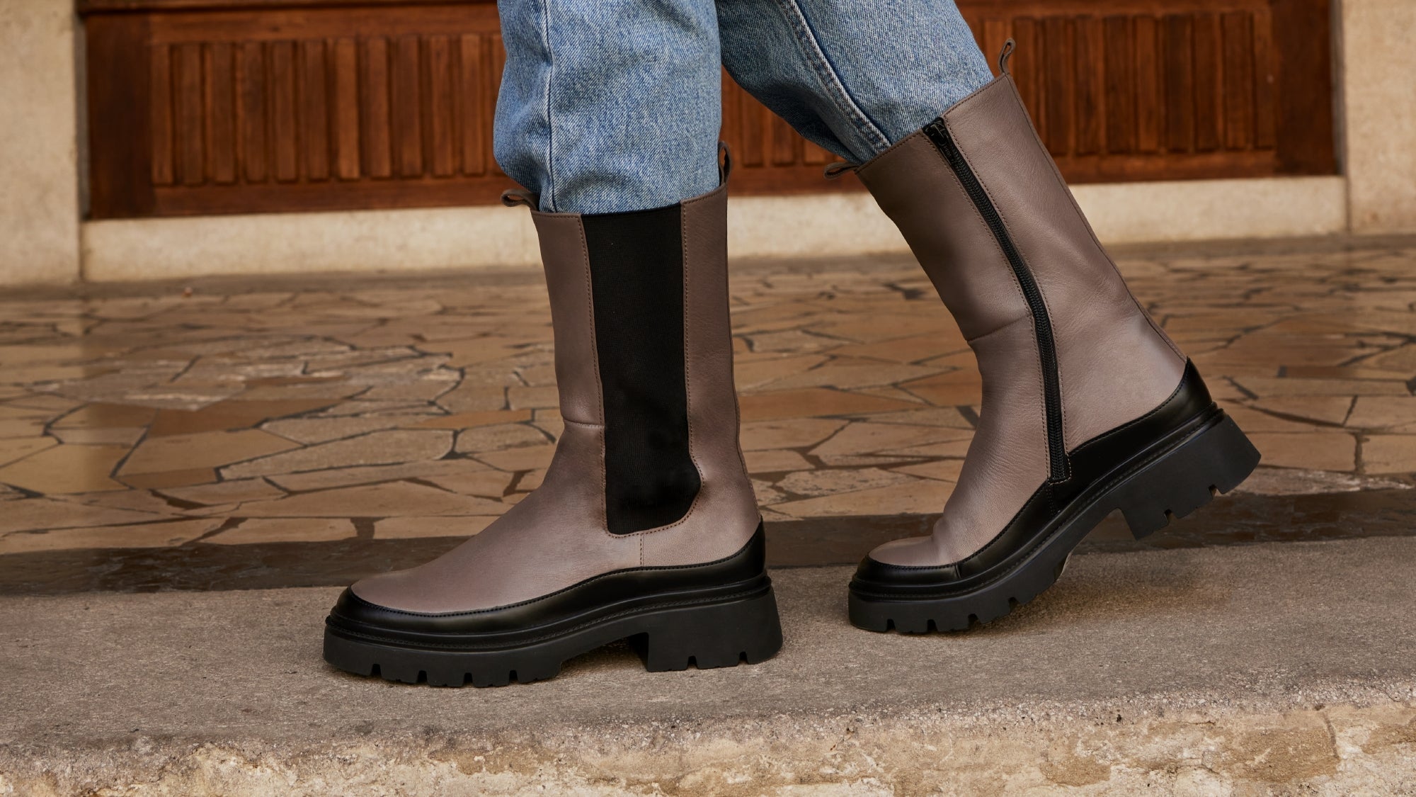 '91.834.29' bota media larga de mujer - Gris claro - Chaplinshoes'91.834.29' Bota media larga mujer - Gris claroGabor