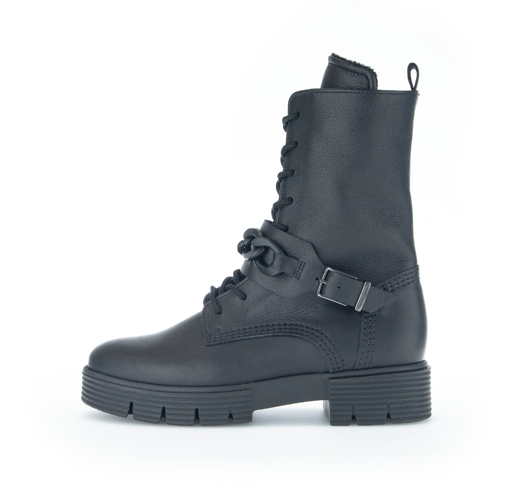 '92.743.31' bota con cordones y cremallera de corte ancho (H) para mujer - Negro - Chaplinshoes'92.743.31' bota con cordones y cremallera de corte ancho (H) para mujer - BlackGabor