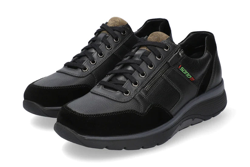 'Amory' men's walking rolling wide fit (H) sneaker - black