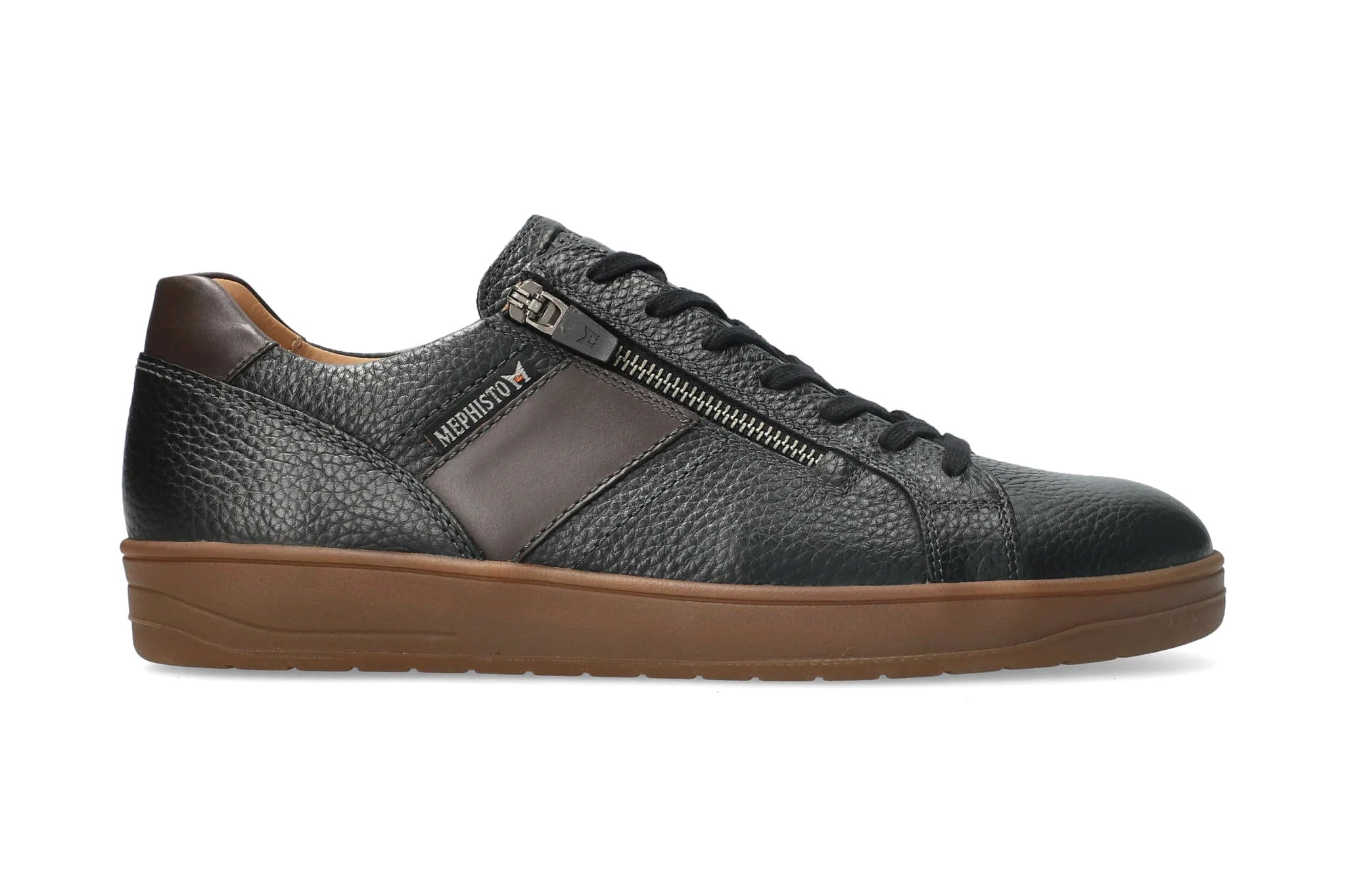 'Henrik' men's lace-zip sneaker - black