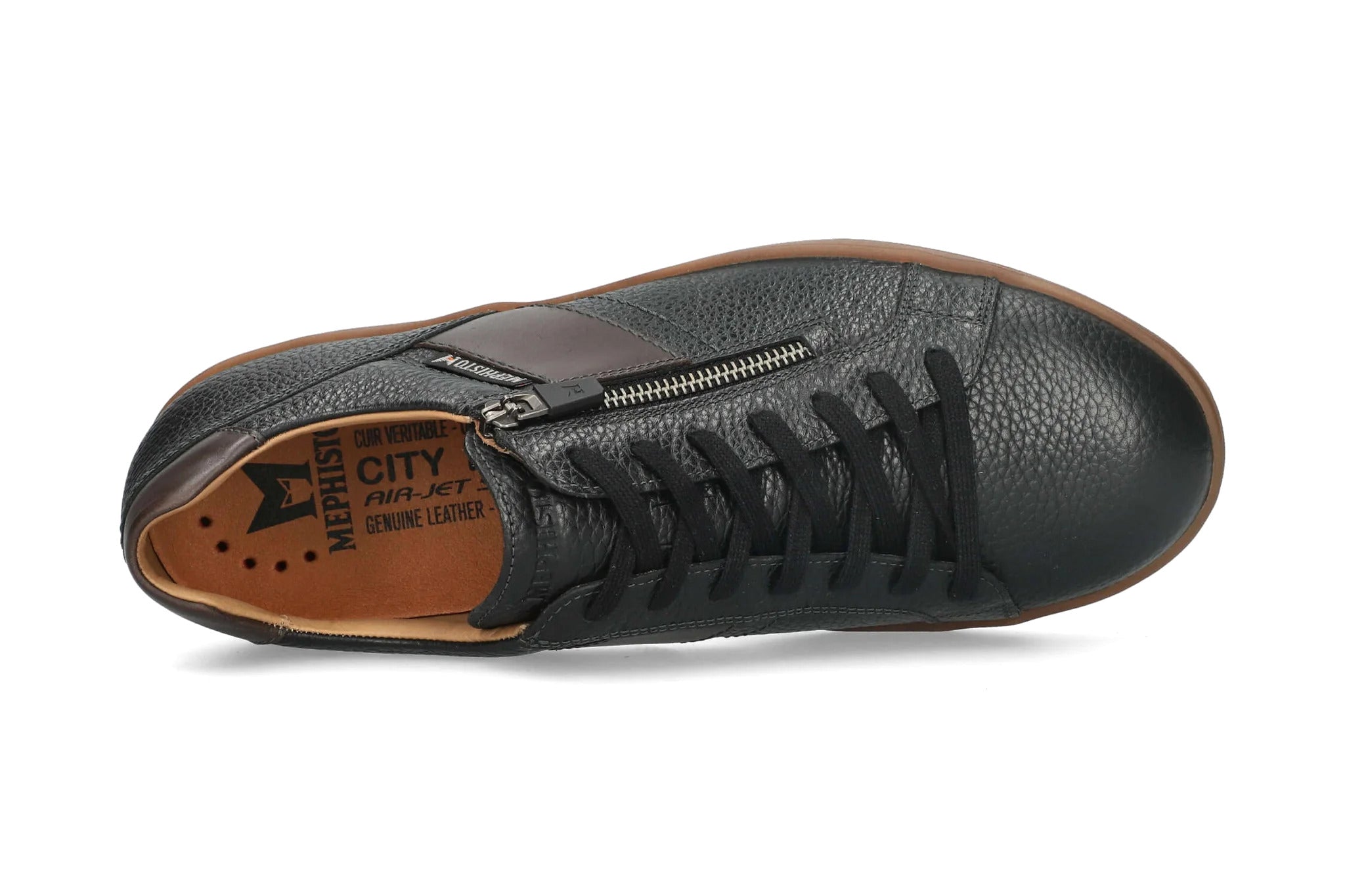 'Henrik' men's lace-zip sneaker - black