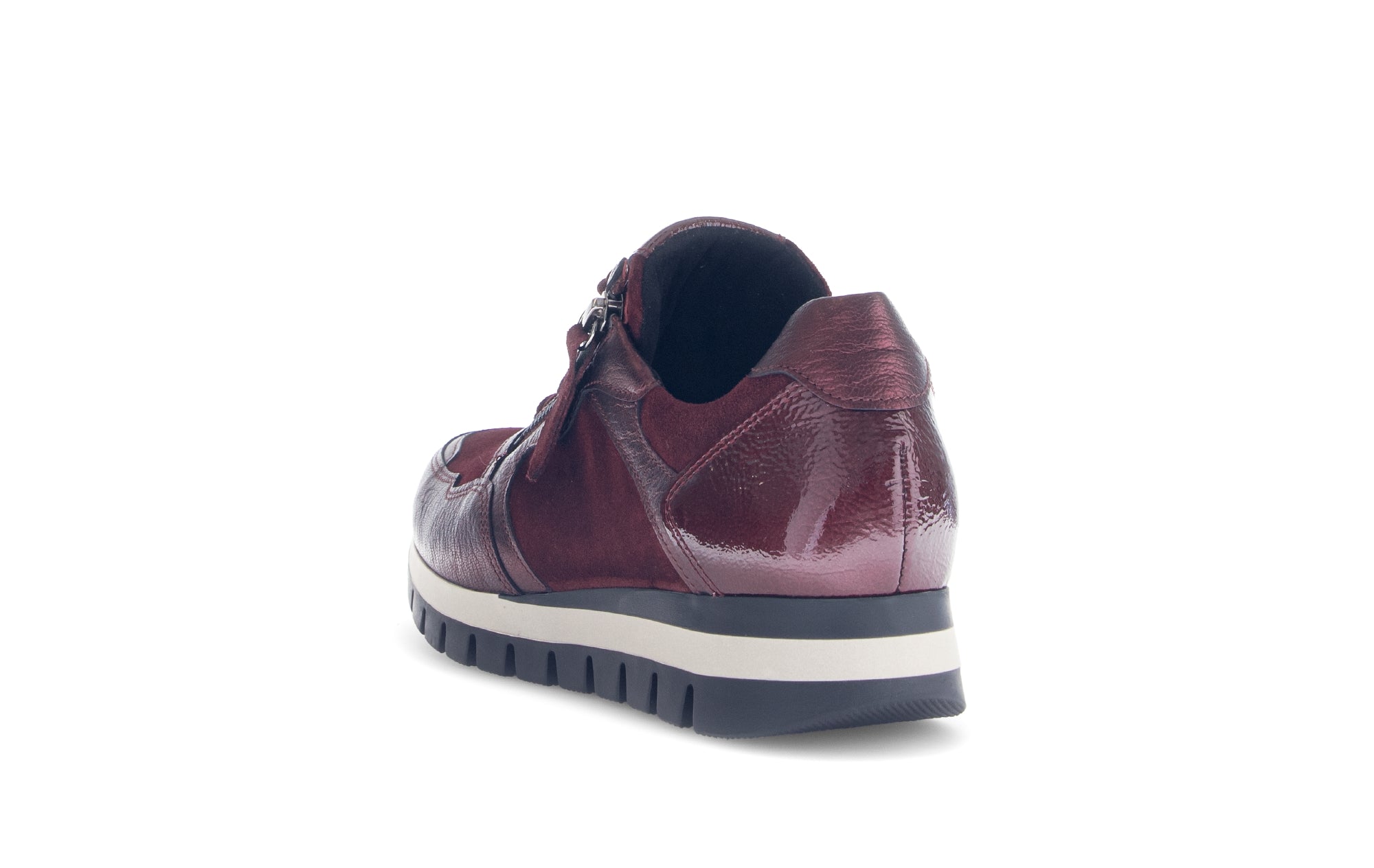 '76.438.38' damessneaker met brede pasvorm (H) en veters met rits - Paars