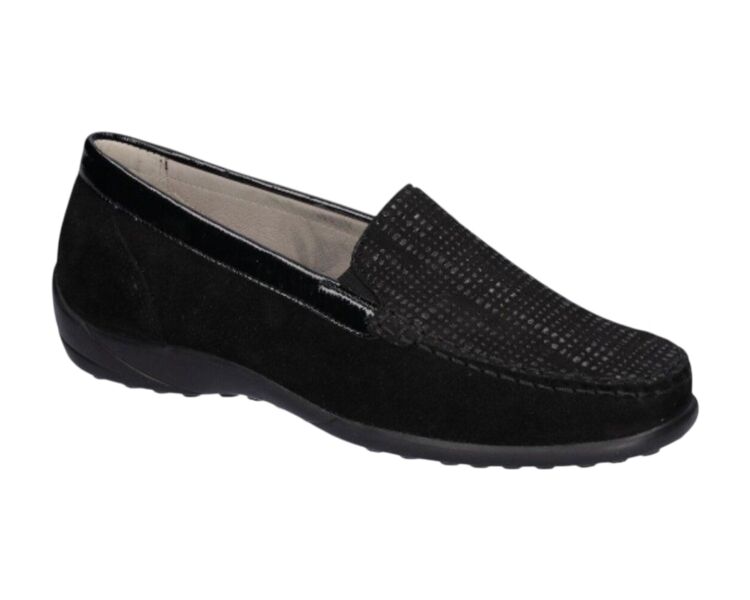 'Kläre' women's very wide fit (K) moccassin - black