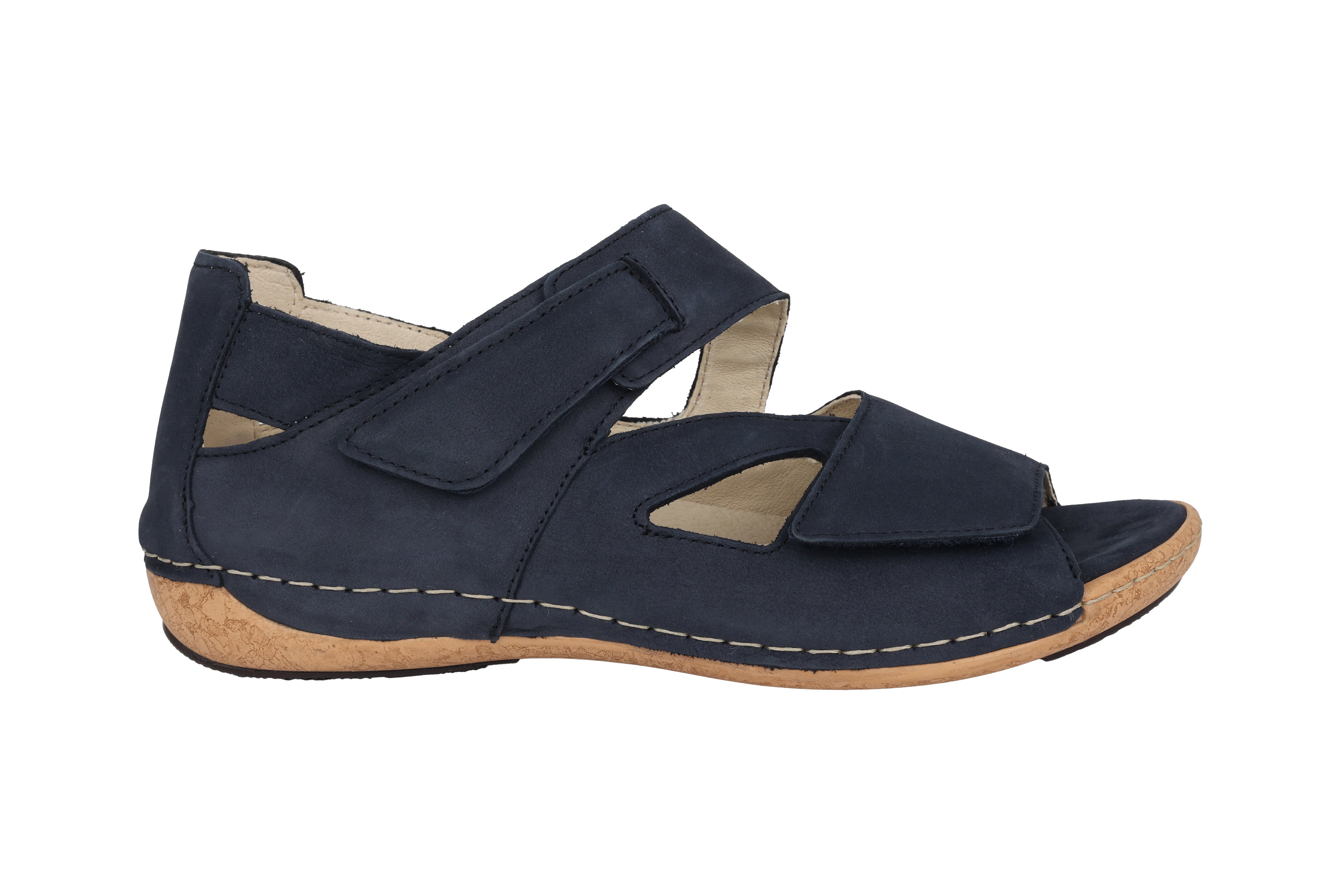 Sandale femme coupe large (H) 'Heliett' - bleue