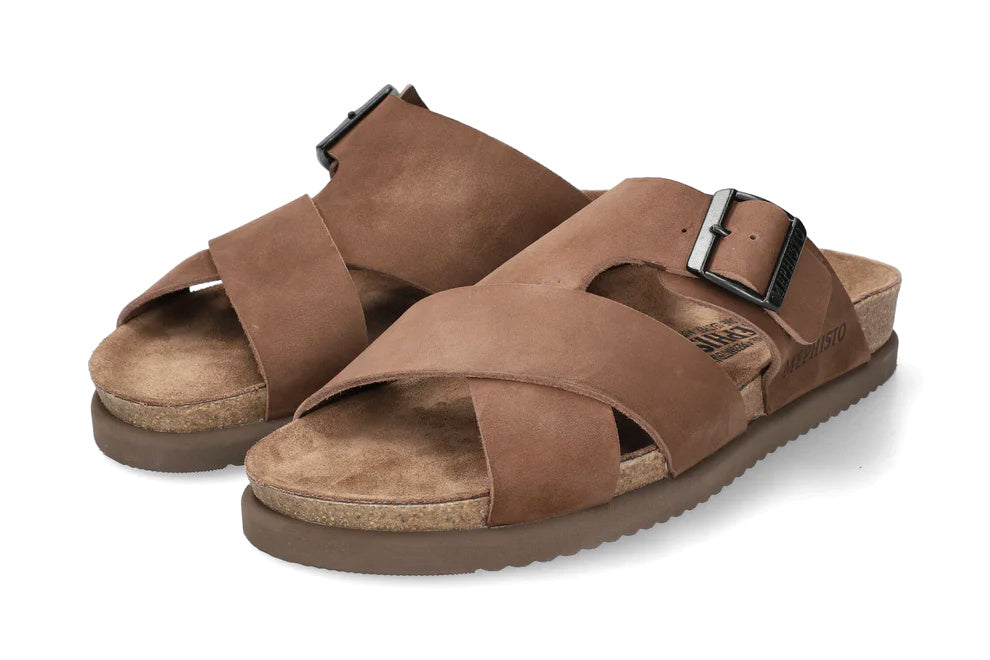 'Nordine' herrsandal - mörkbrun