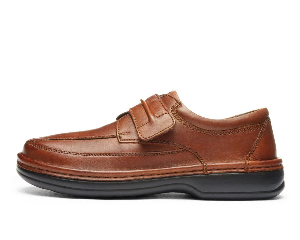 Męskie buty z bardzo szerokim paskiem (K) „Ben” – brązowe
