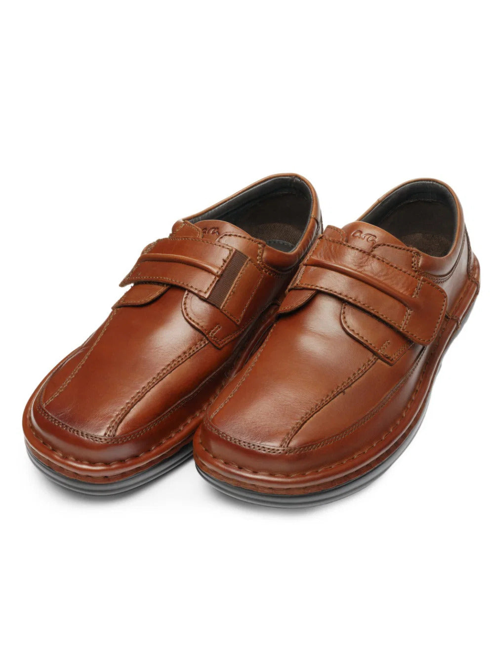 Męskie buty z bardzo szerokim paskiem (K) „Ben” – brązowe