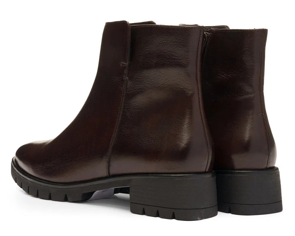 'Napoli' women's leather ankle boot - brown