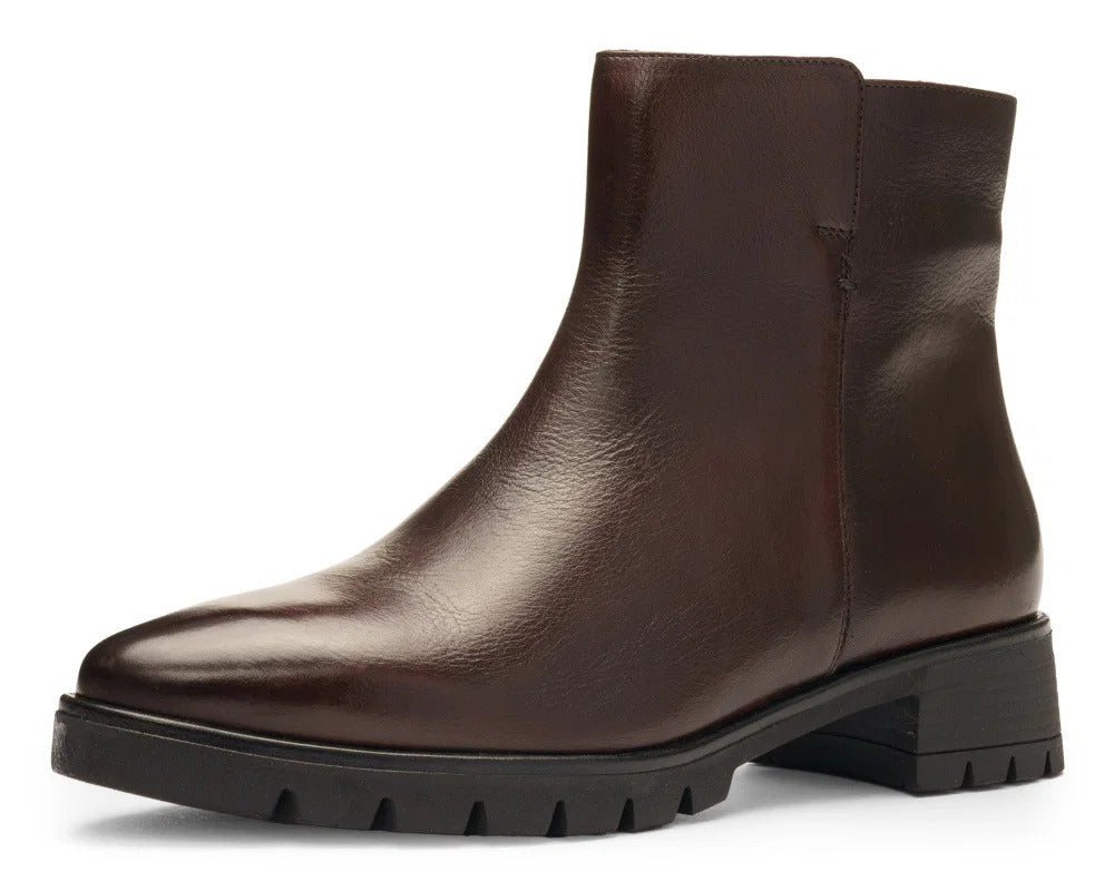 'Napoli' women's leather ankle boot - brown