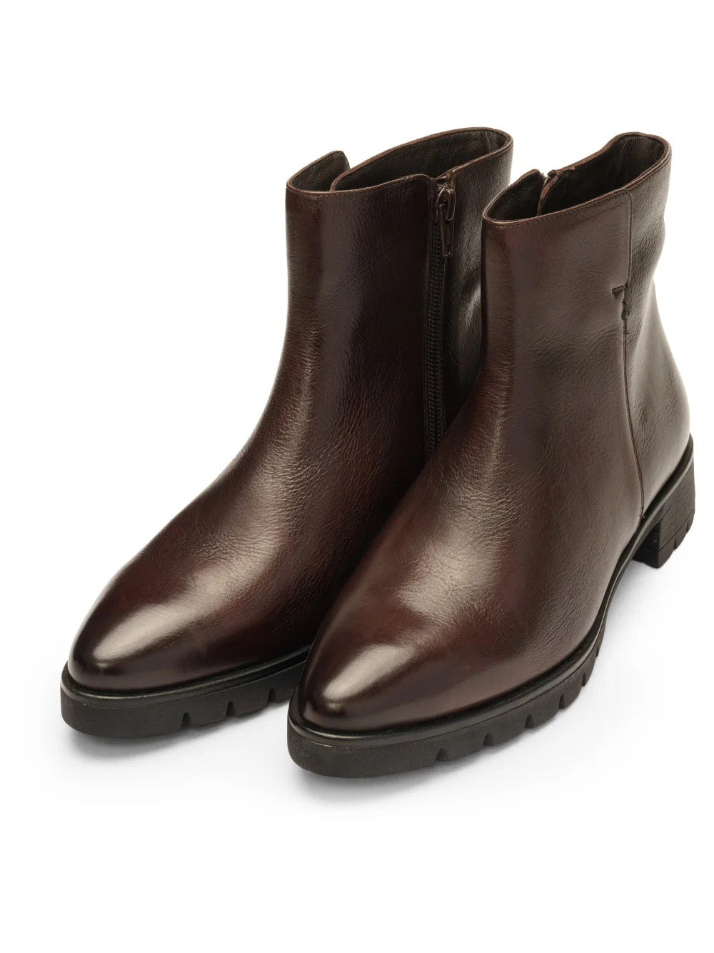 'Napoli' women's leather ankle boot - brown
