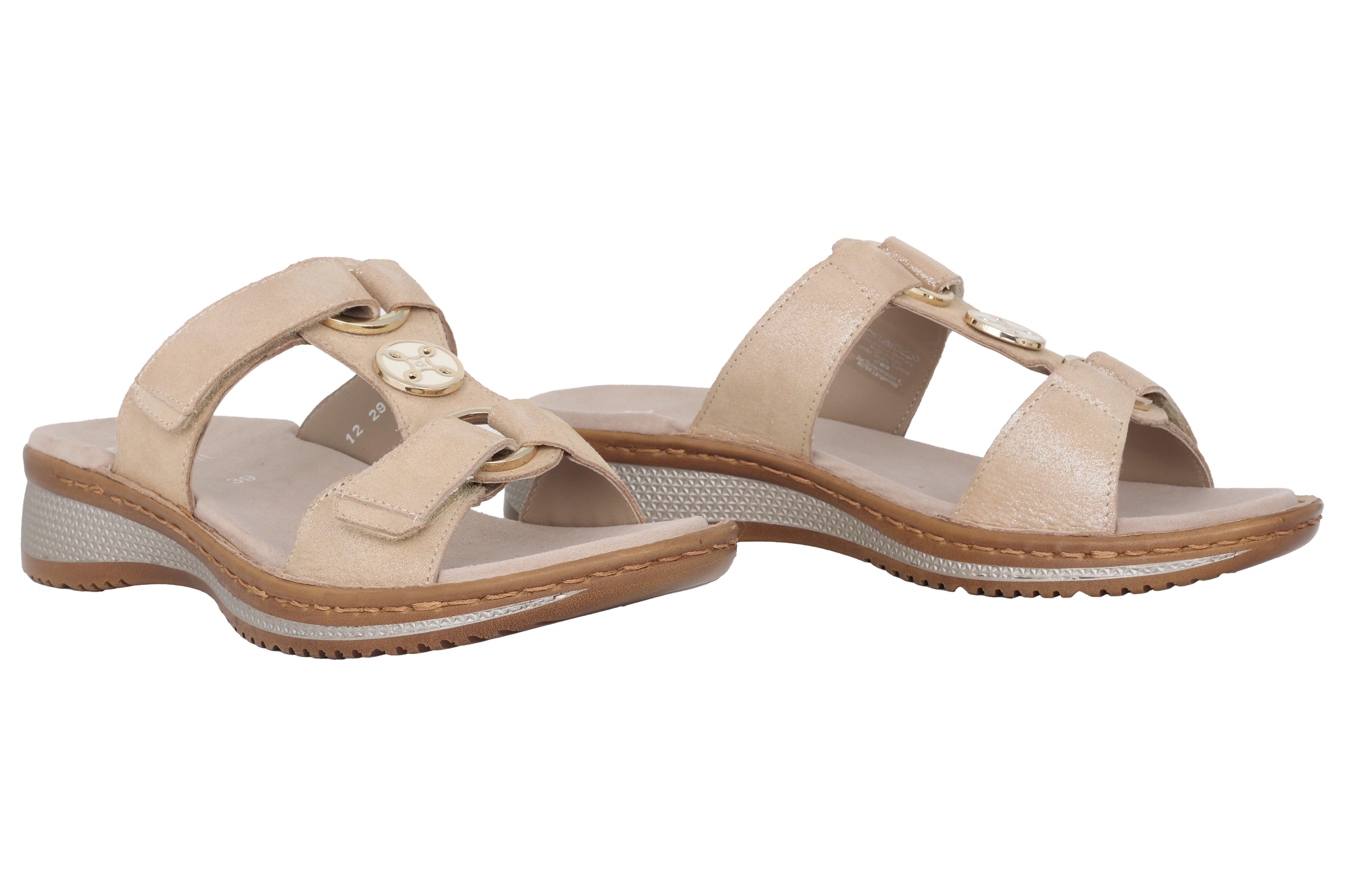 Sandalia tipo mule para mujer 'Hawaii' con doble tira - Beige