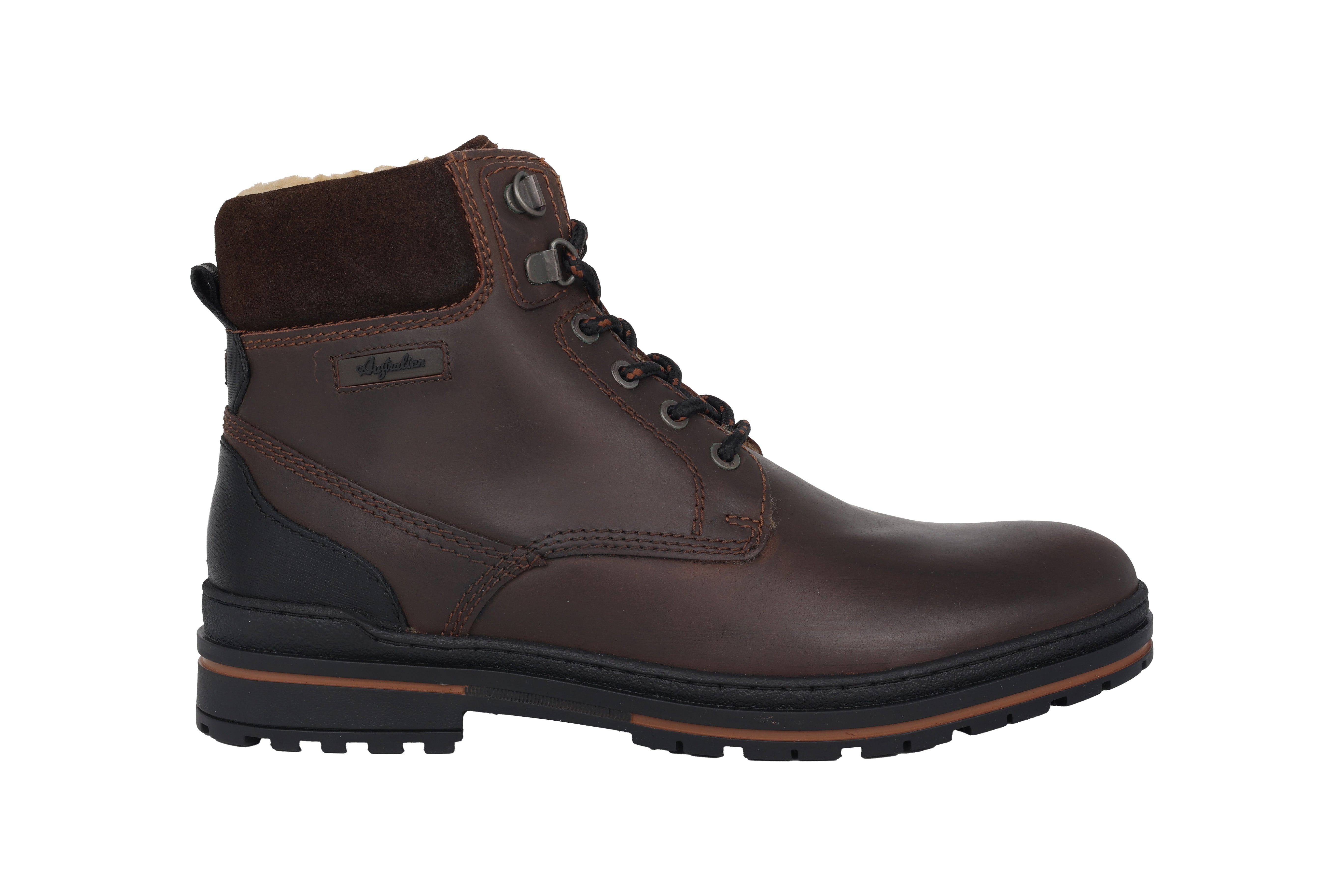 Botte zippée à lacets et doublure chaude pour homme 'York' - Marron foncé