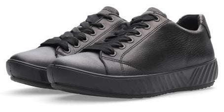 Zapatos con cordones para mujer 'Avio' de corte ancho (H) - Negro