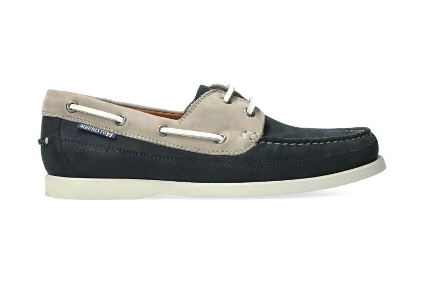'Boating' heren bootschoenen - Blauw mix - ChaplinshoesHerenbootschoenen 'Boating' - Blauw mixMephisto