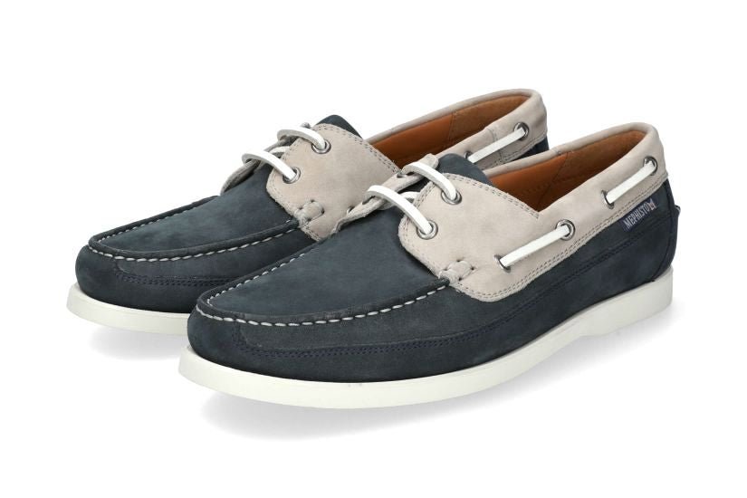 'Boating' heren bootschoenen - Blauw mix - ChaplinshoesHerenbootschoenen 'Boating' - Blauw mixMephisto