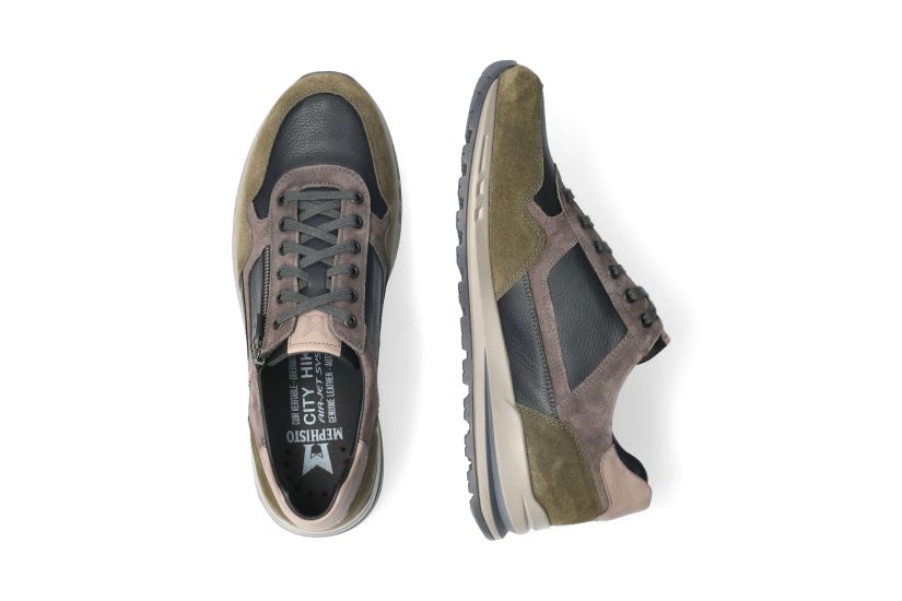 'Bradley' heren sneaker met veters - groen - Chaplinshoes'Bradley' herensneaker met veters - groenMephisto