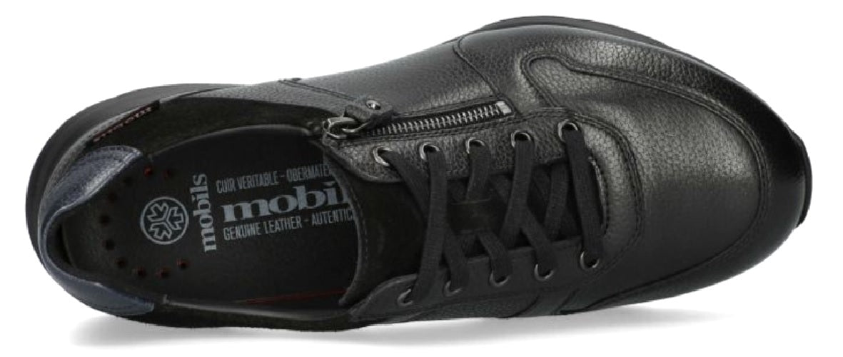 Brayan' ergonomische herenschoen met brede pasvorm (H) veter - ritssluiting - Zwart - ChaplinshoesBrayan' ergonomische herenschoen met brede pasvorm (H) veter - ritssluiting - ZwartMephisto