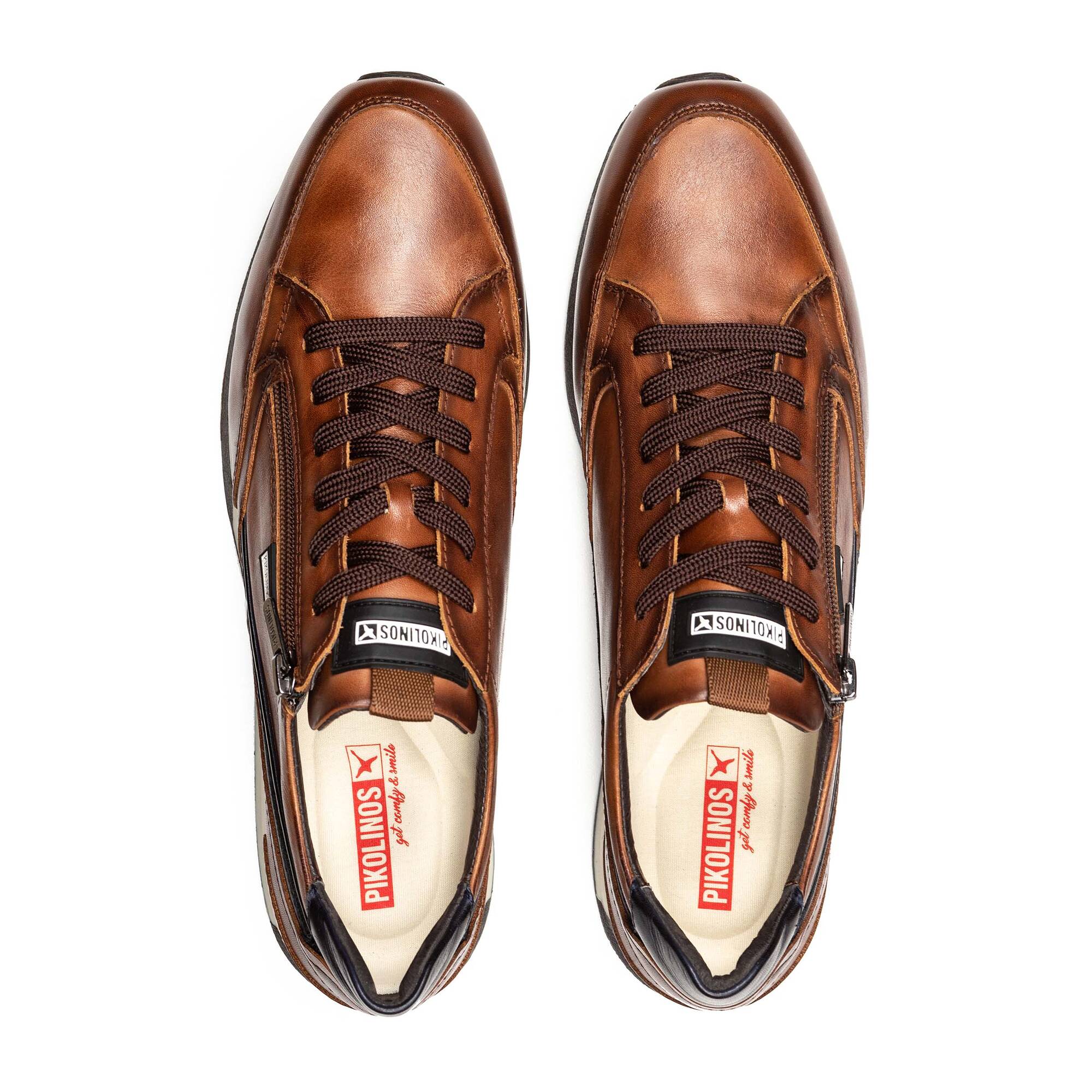 Zapatilla hombre 'Cambil' con cordones y cremallera - marrón - ChaplinshoesSneaker hombre 'Cambil' cordones - cremallera - marrónPikolinos