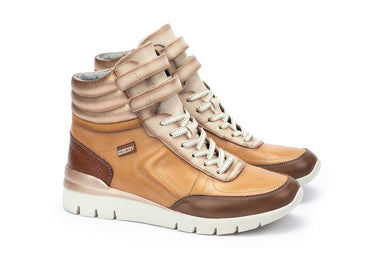 Bota mujer 'Cantabria' con cordones - cremallera - Marrón almendra - ChaplinshoesBota de mujer 'Cantabria' con cordones y cremallera - Marrón almendra Pikolinos