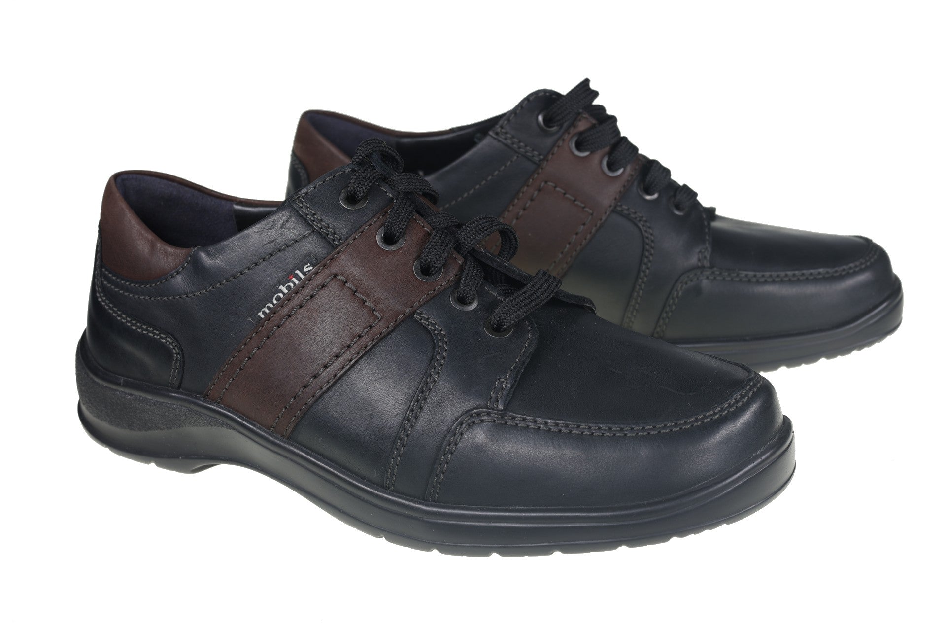Scarpe ergonomiche da uomo con vestibilità ampia (H) 'Edward' - Nero - ChaplinshoesScarpe ergonomiche da uomo con vestibilità ampia (H) "Edward" - BlackMephisto