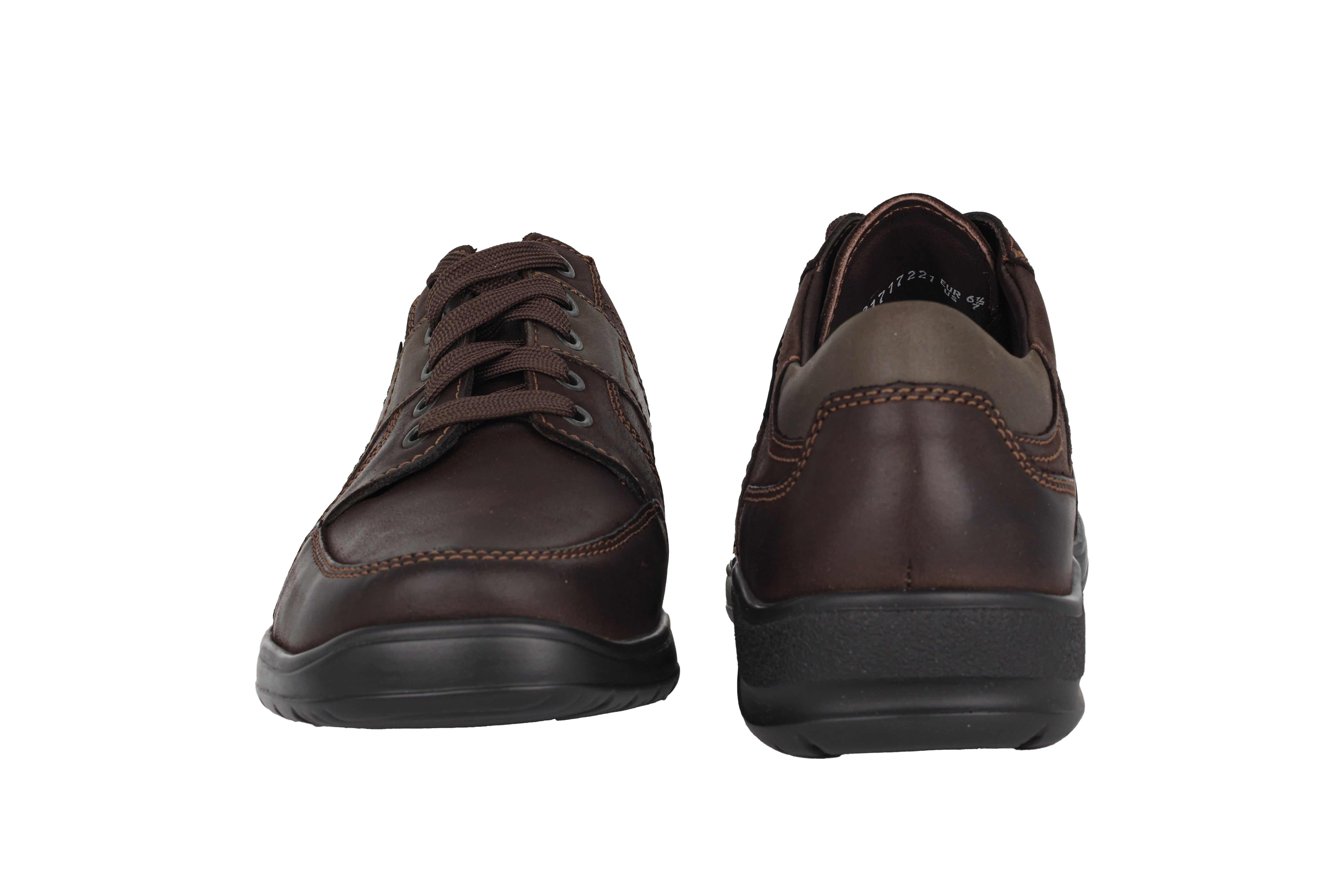 Chaussure ergonomique large (H) pour hommes 'Edward' - Marron